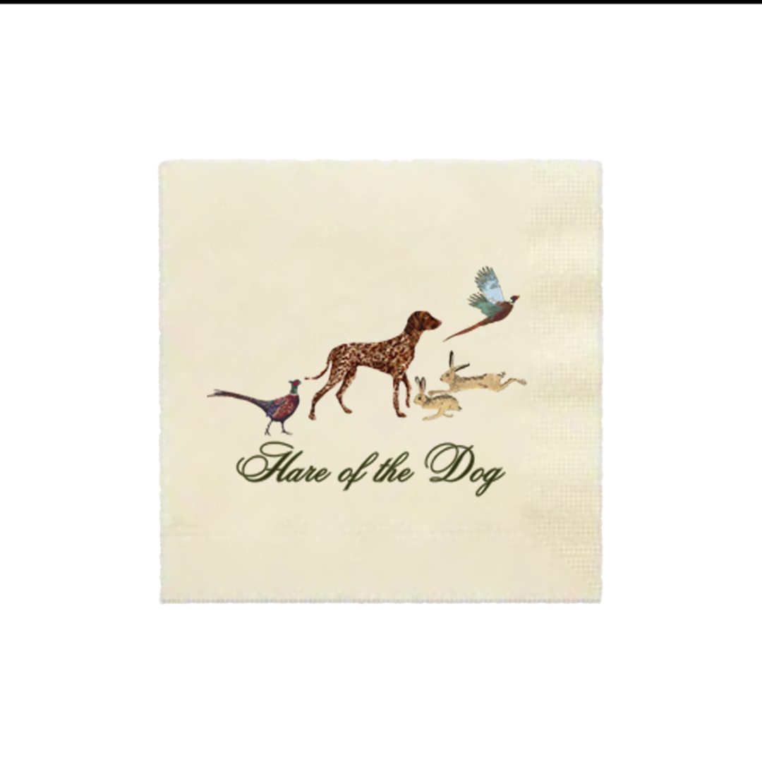 "Hare Of The Dog" Linen-Like Cocktail Napkins