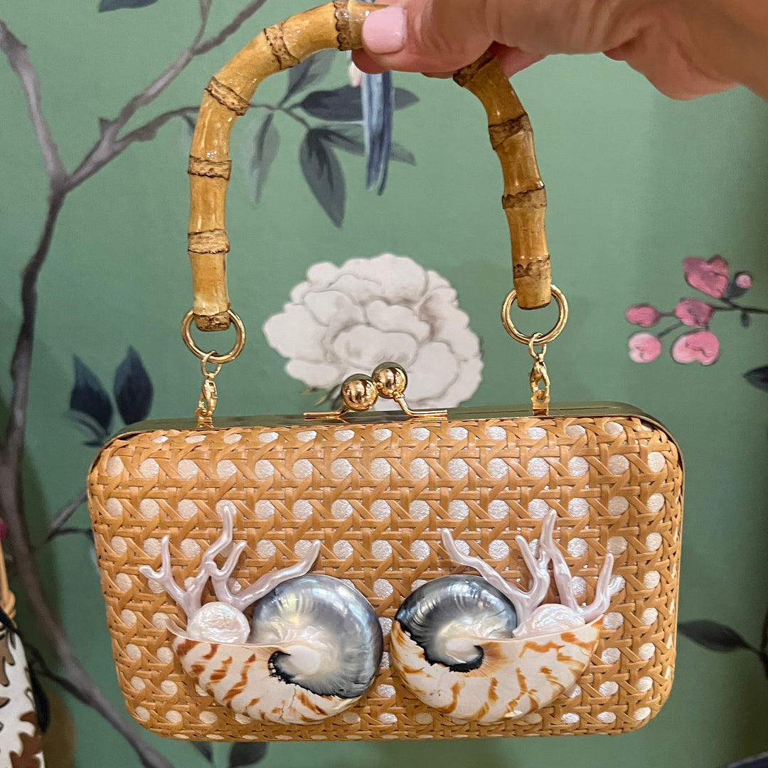 Custom Shell Clutch, Cane with Bamboo Handle