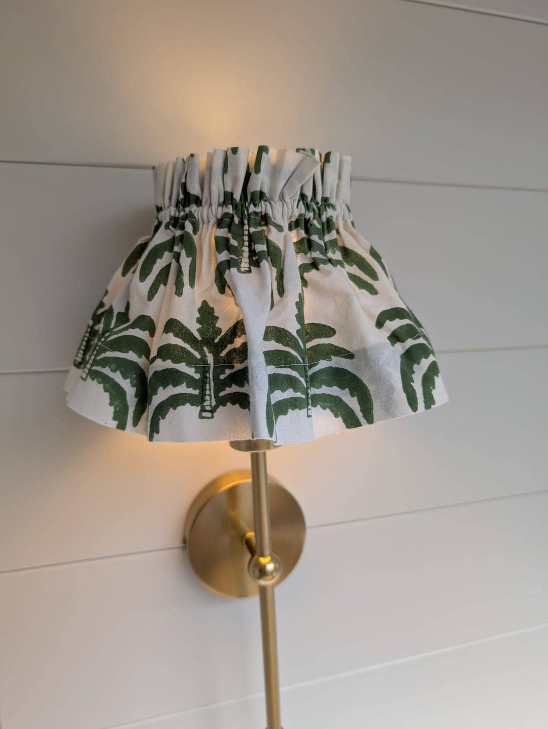 Ruffled Lampshade Cover in Palm Print