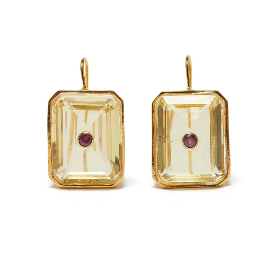 Tile Earrings in Citrine | Lizzie Fortunato