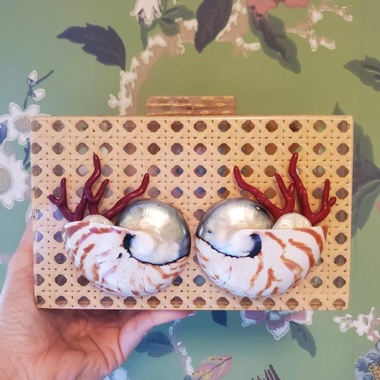 Custom Shell Clutch, Natural Cane