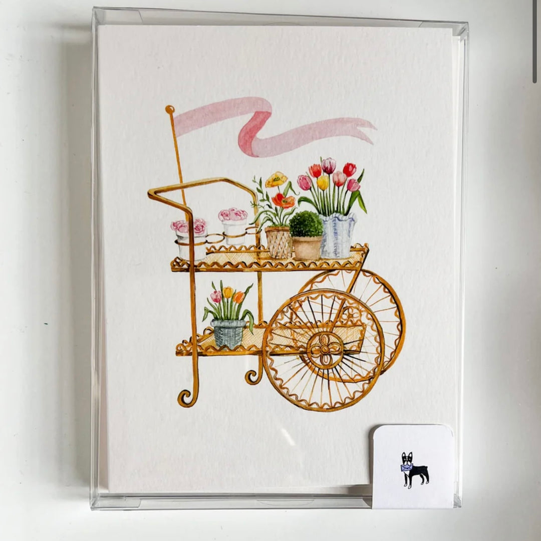 Flower Cart Notecard Set, S/8 | Dogwood Hill