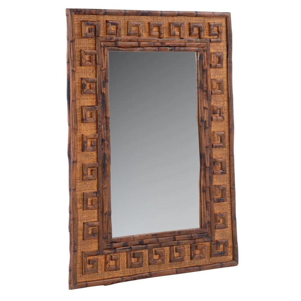 Greek Key Mirror in Antique Tortoise | Kenian Imports