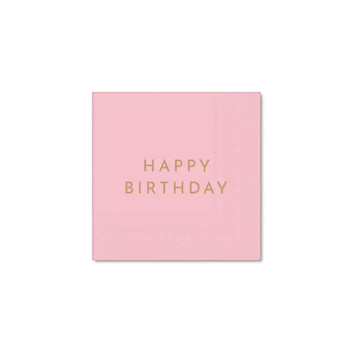 Happy Birthday Cocktail Napkins in Pink, S/20