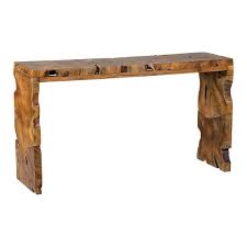 Burl Organic Console Table, Medium Brown