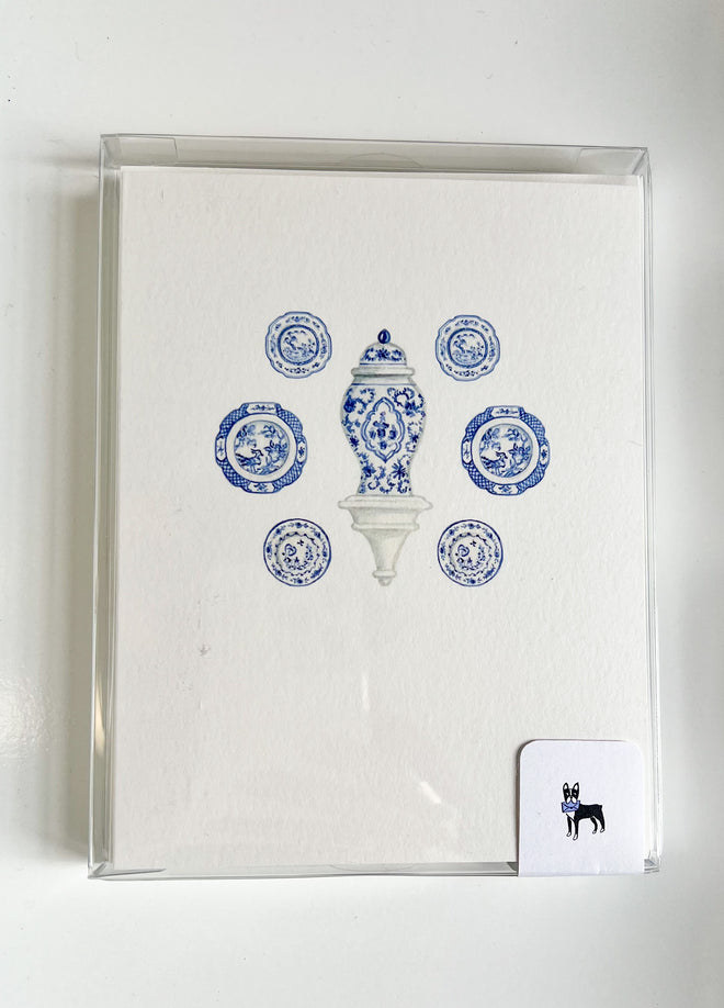 Blue & White Chinoiserie Notecard Set, S/8 | Dogwood Hill