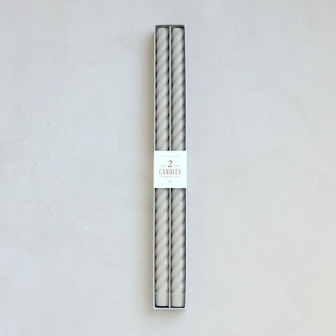 Fancy Taper Candles in Parchment, 18" | The Floral Society