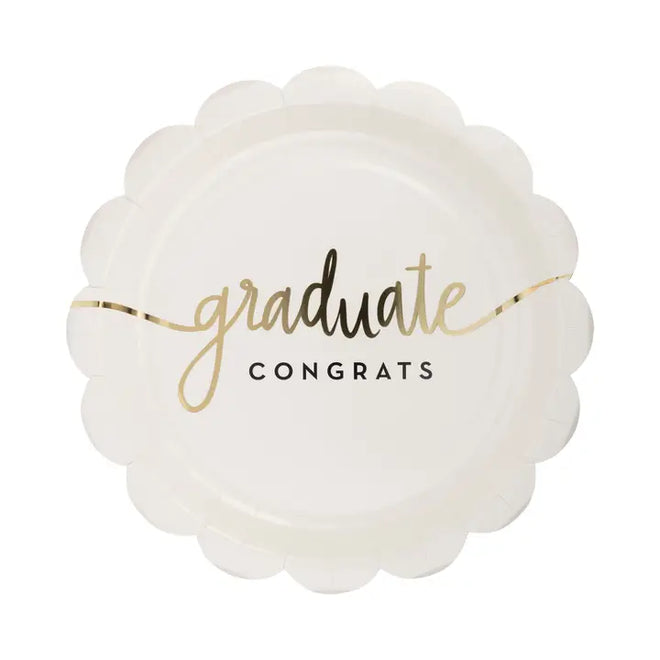 Graduate "Congrats" Scallop Plates | Graduation