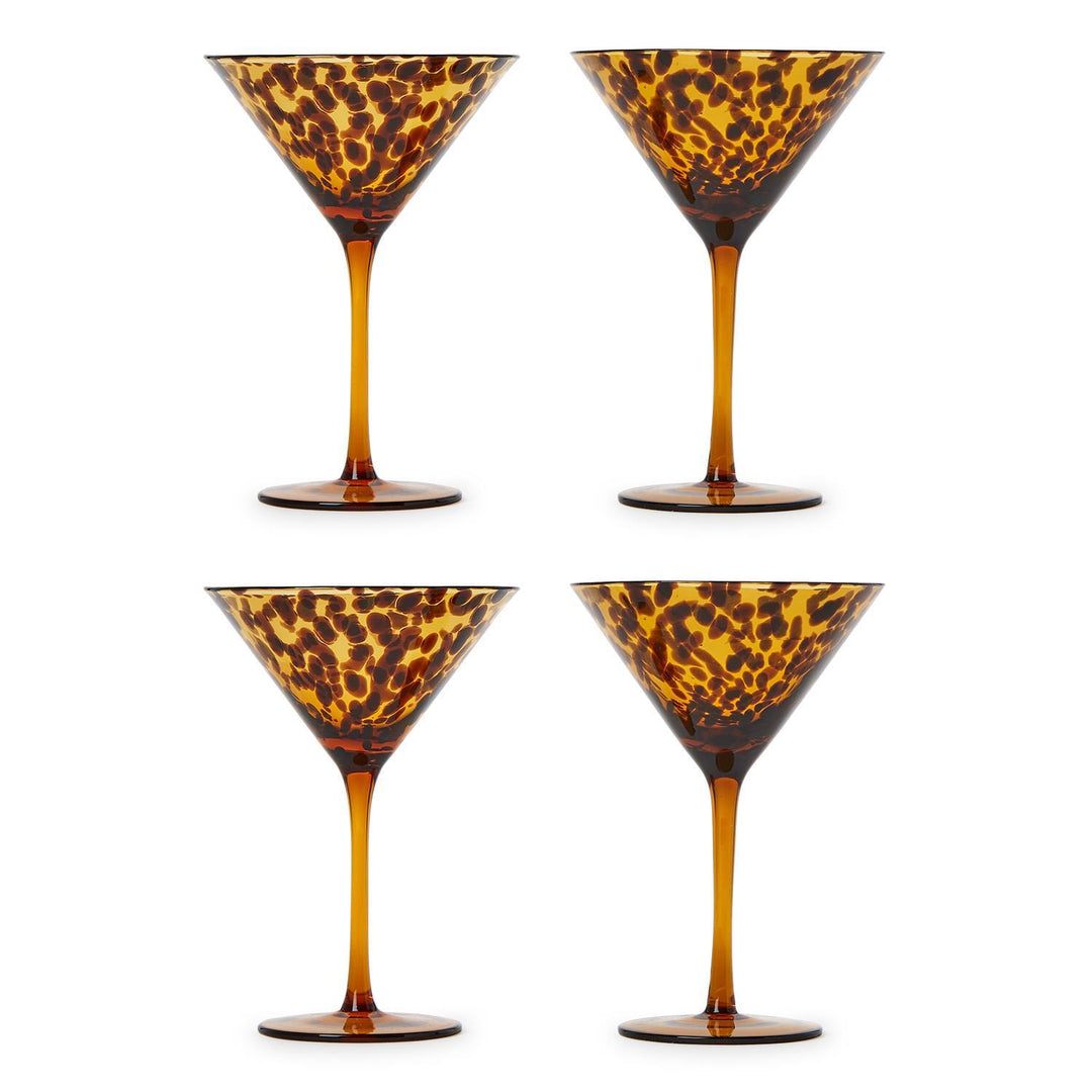 Tortoise Martini Glasses, Set of 4