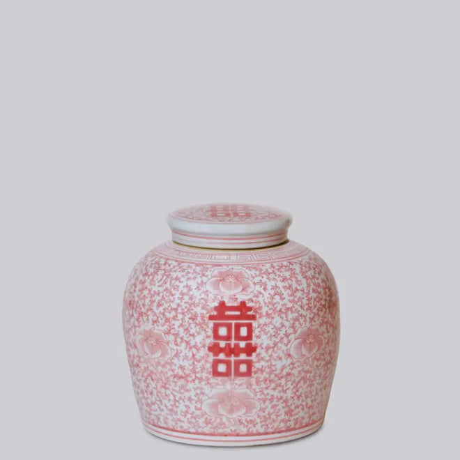 Chinoiserie Jar with Lid, Red