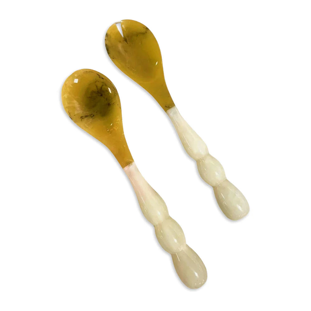 Rio Bubble Salad Servers, White | Beatriz Ball