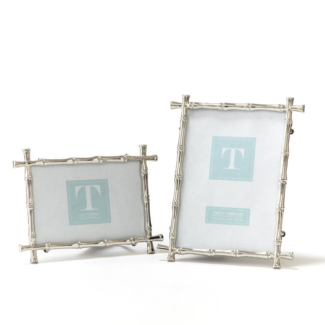 Bamboo Frame in Silver, (4x6) or (5x7)