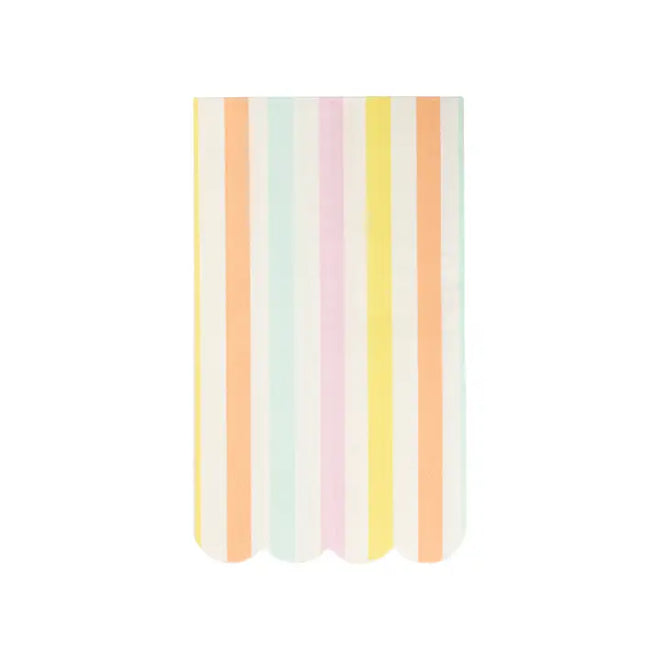 Spring Stripe Scallop Napkins, S/24