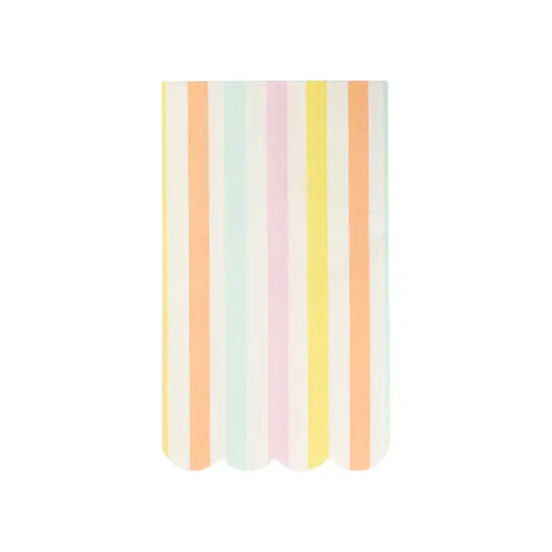 Spring Stripe Scallop Napkins, S/24