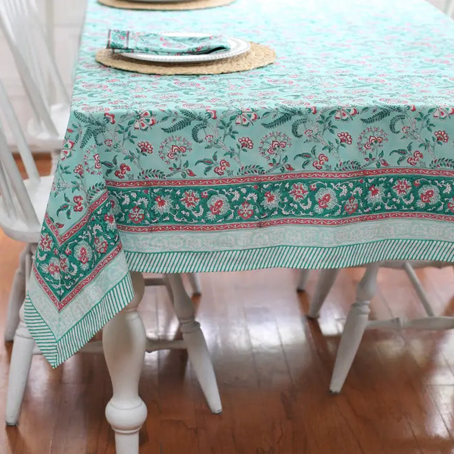 Lilibet Mint Tablecloth, (60x92)
