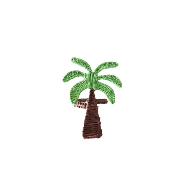 Rattan Palm Tree Napkin Ring, S/6