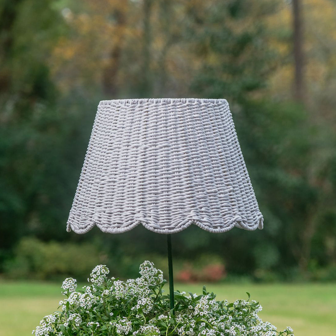 Scalloped Rattan Lampshade, White | Maison Maison