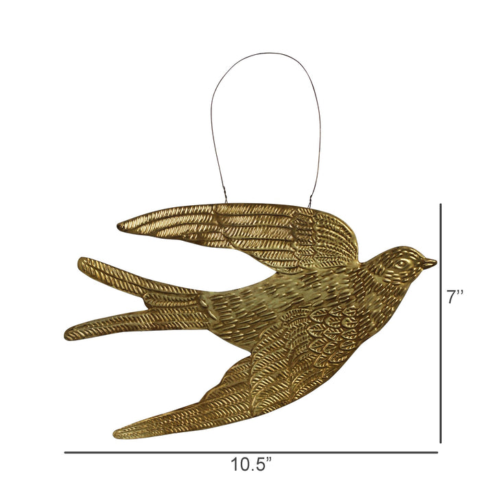 Bird Ornament, Antique Brass