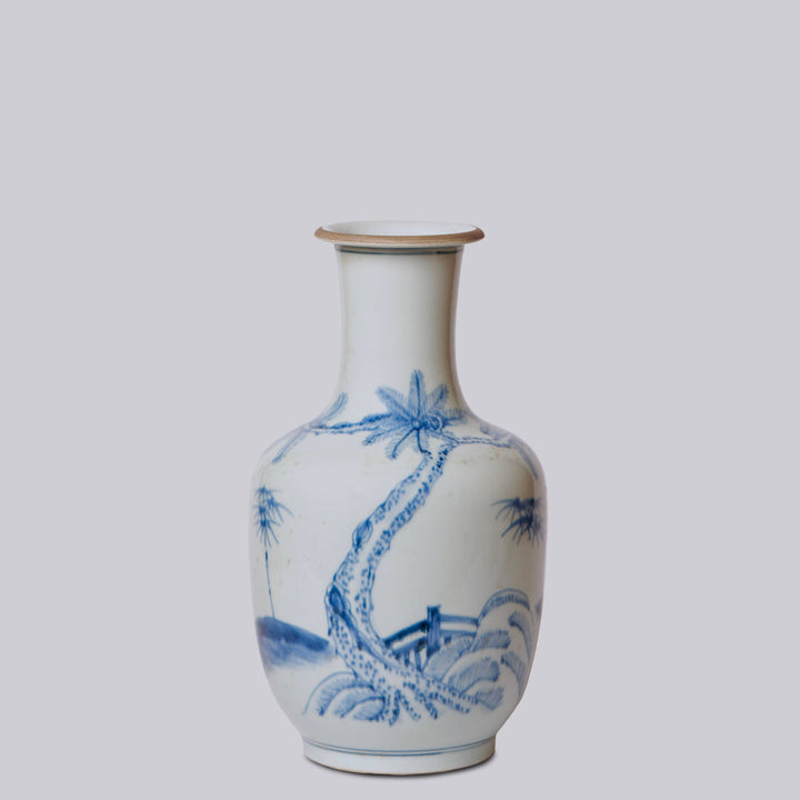Bamboo Blue and White Porcelain Vase
