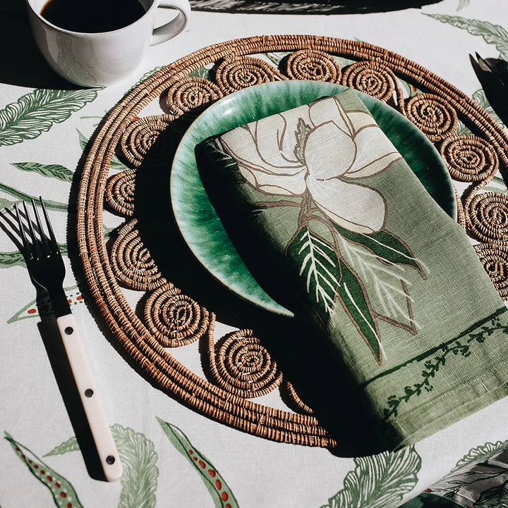 Magnolia Napkin in Forest, S/4 | Maison Venu