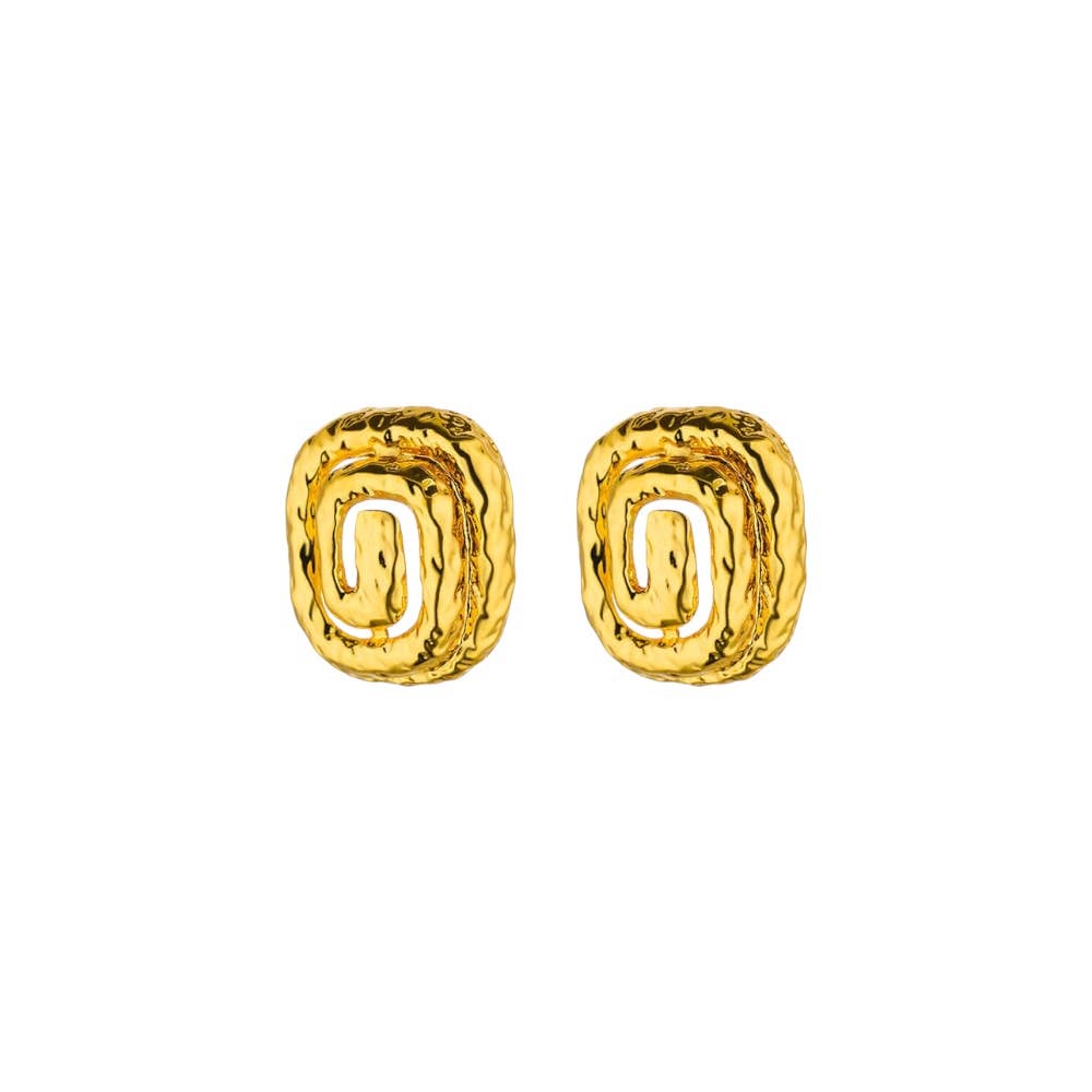 Geometric Swirl Stud Earrings