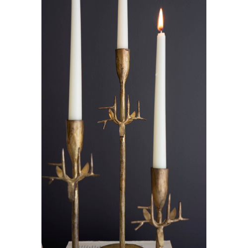 Iron Deer Candle Holders, Gold S/3