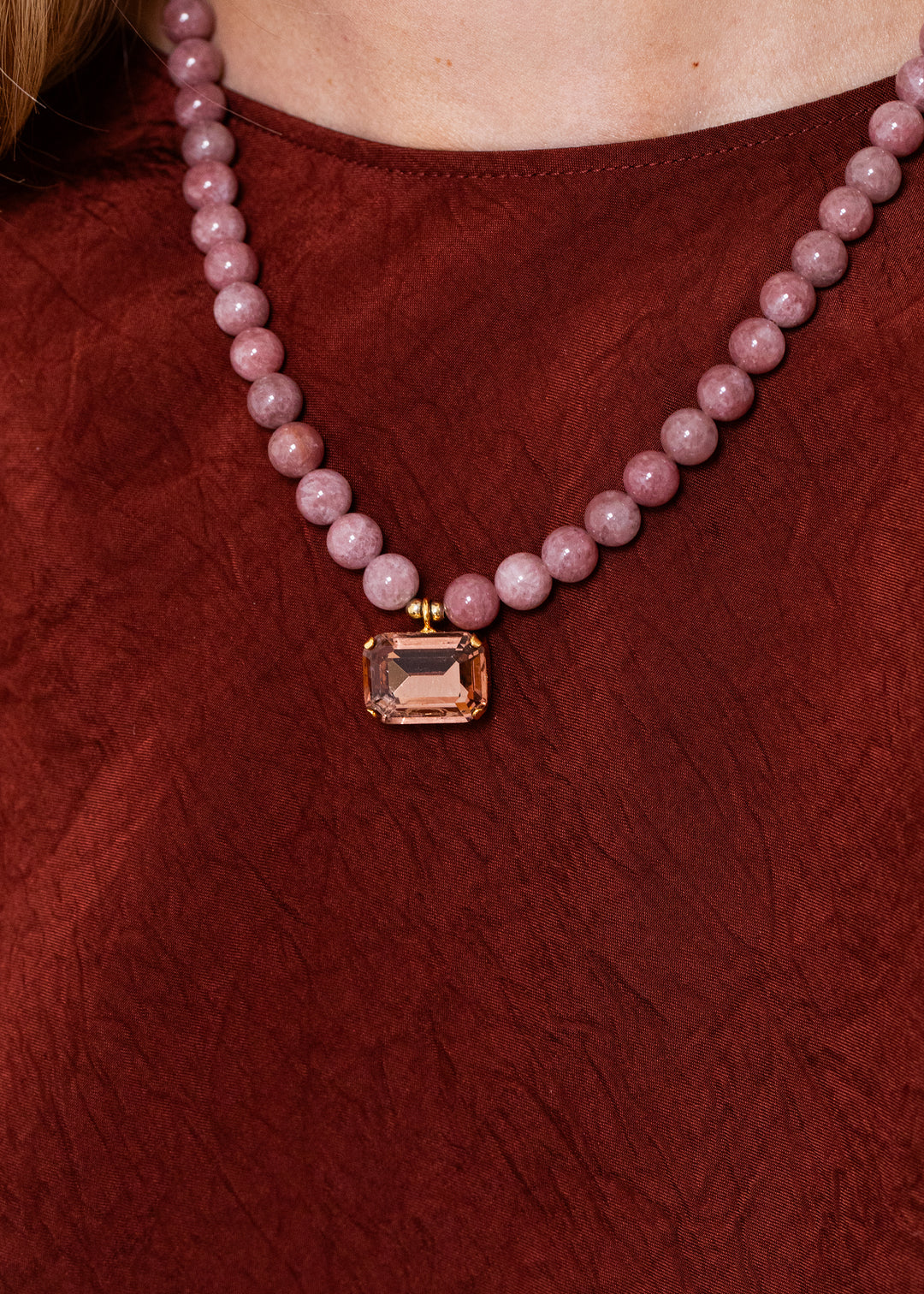Sidonie Necklace in Rhodonite | Jennifer Behr