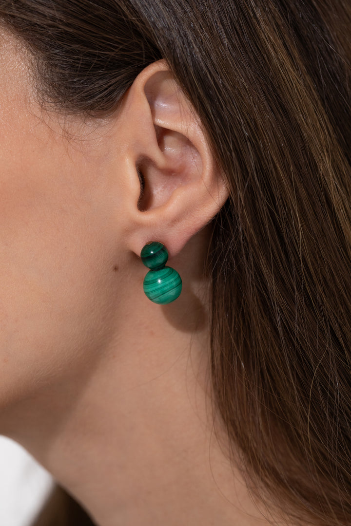 Cara Earrings in Malachite | Jennifer Behr