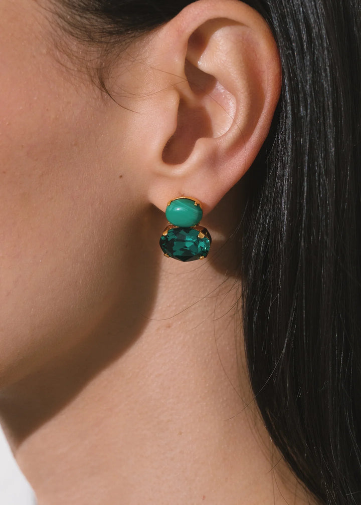 Yvette Earrings in Malachite | Jennifer Behr