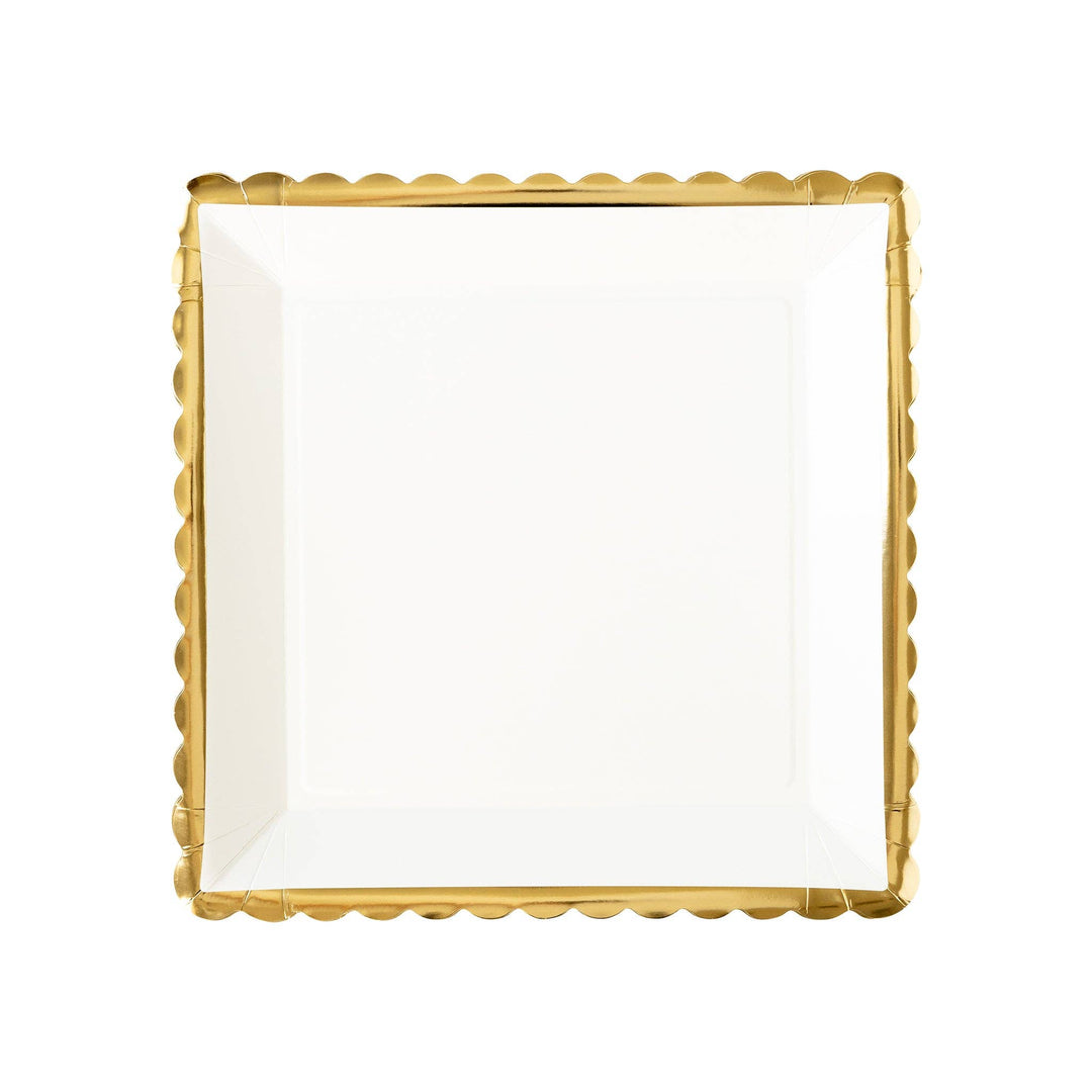 Gold Ruffle Edge Plates S/8