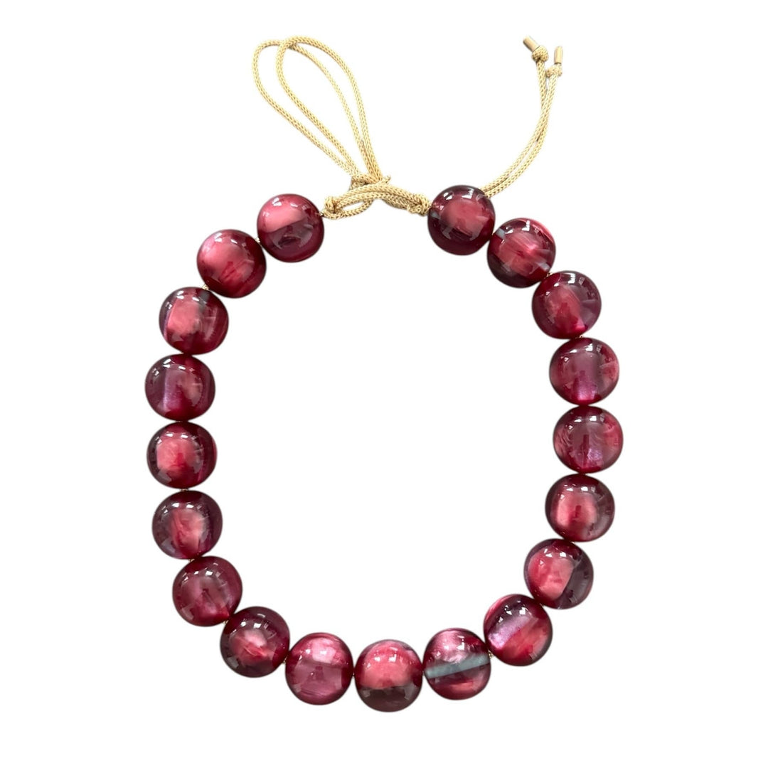 Chunky Beaded Necklace in Cranberry | KMs Gems