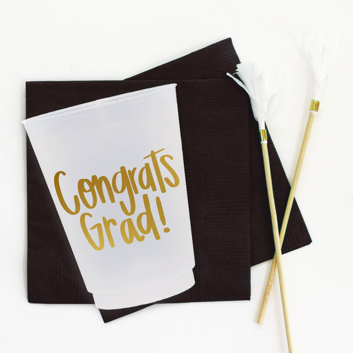 Congrats Grad Frosted Cups, S/10