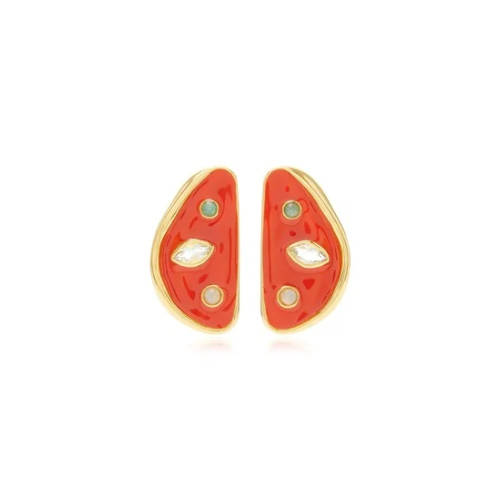 Isola Stud Earrings in Melon | Lizzie Fortunato