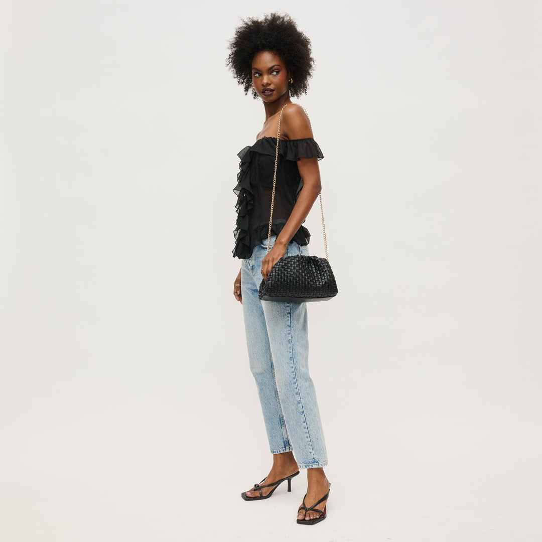 Tate Woven Clutch in Natural