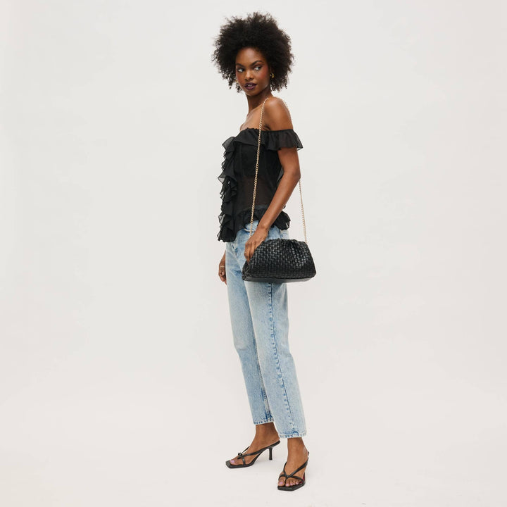 Tate Woven Clutch in Natural