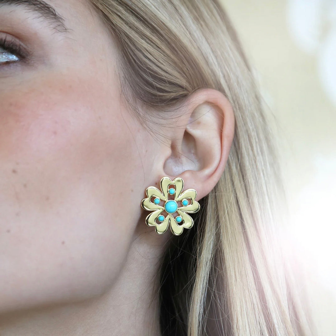 Majorelle Turquoise Stud Earrings | ASHA
