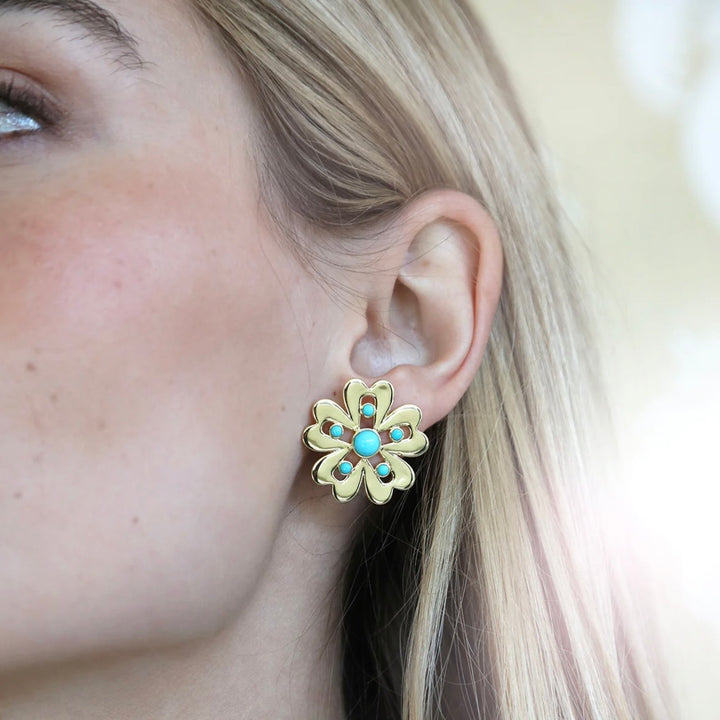 Majorelle Turquoise Stud Earrings | ASHA