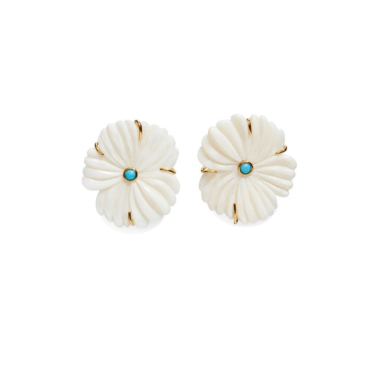 New Bloom Studs in Pearl | Lizzie Fortunato