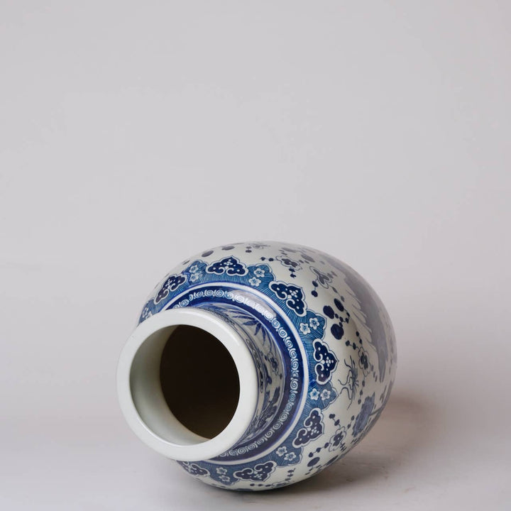 Blue and White Fish and Lotus Vase