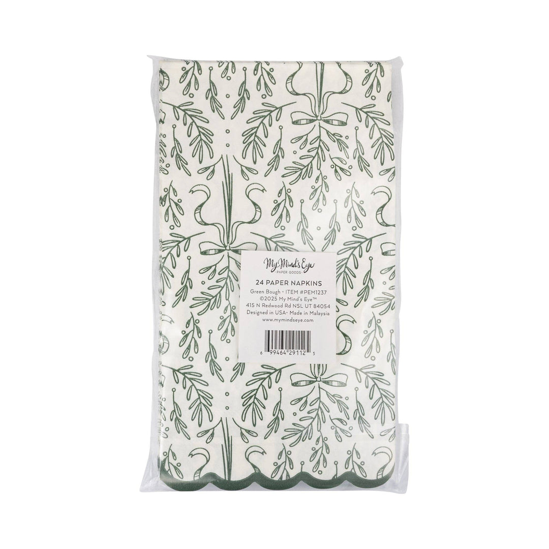 Festive Bow Guest Napkins, Green
