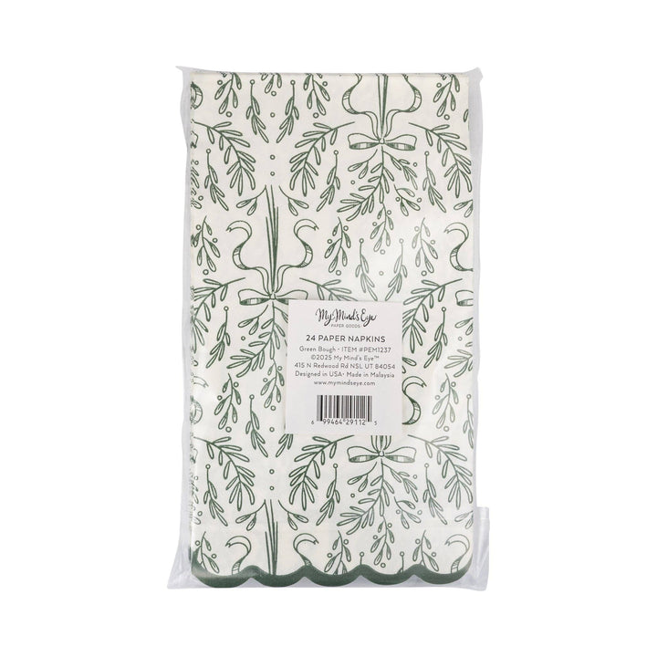 Festive Bow Guest Napkins, Green
