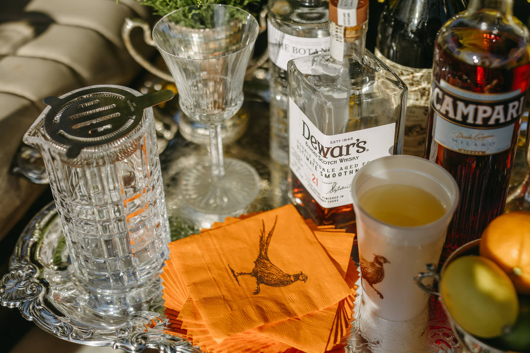 Pheasant Strut Orange Cocktail Napkins | Alexa Pulitzer