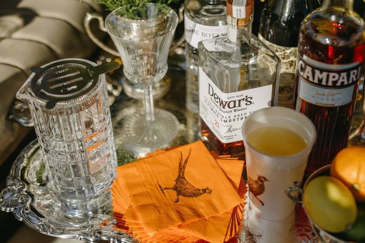 Pheasant Strut Orange Cocktail Napkins | Alexa Pulitzer