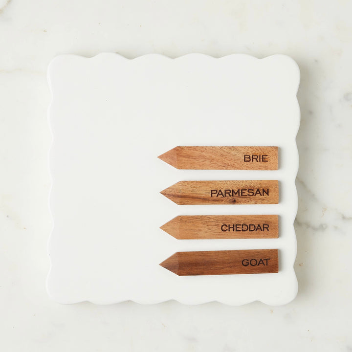 Scalloped Cheese Board with Markers