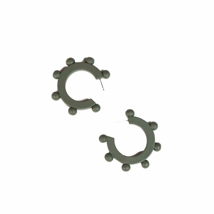 Bead Hoops in Sage