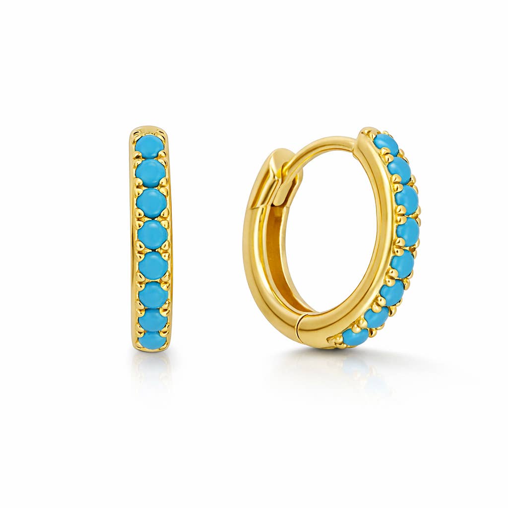 You Fancy Turquoise Mini Hoop Earrings