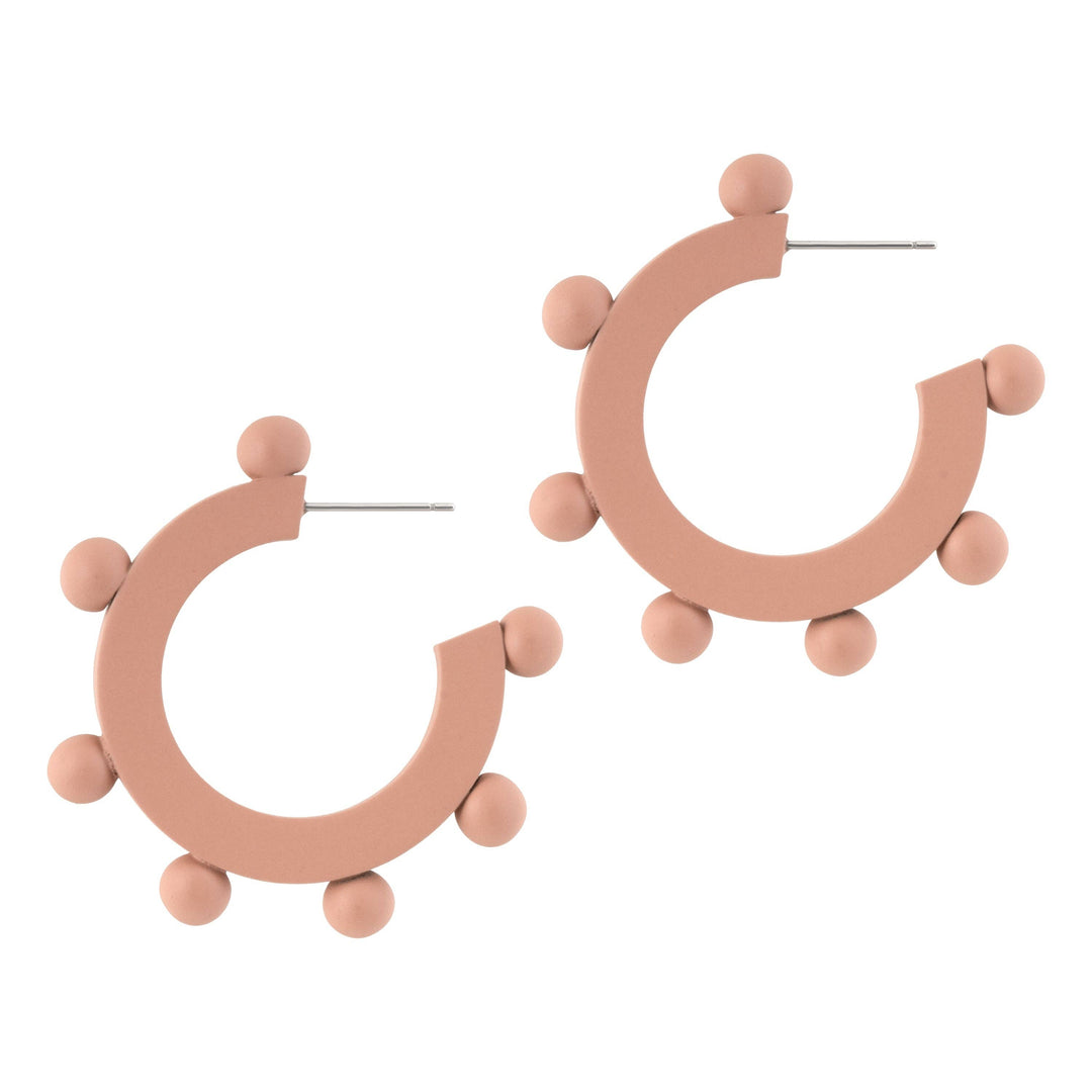 Lottie Bead Hoops in Soft Pink