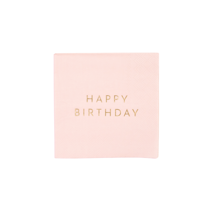 Happy Birthday Cocktail Napkins in Petal Pink | Bonjour Fete