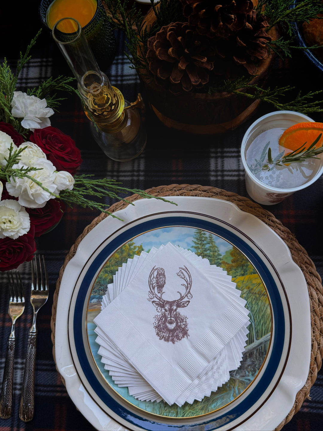 Christmas Deer Cocktail Napkins | Alexa Pulitzer