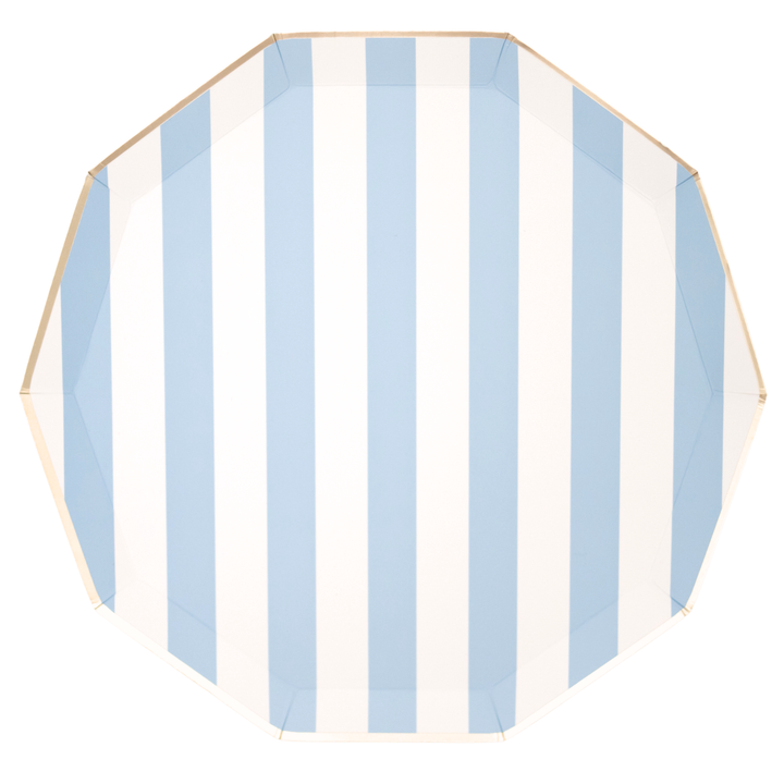 Cabana Stripe Plates in Sky Blue | Bonjour Fete